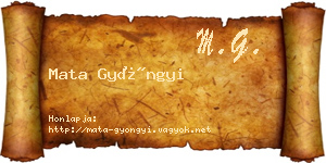 Mata Gyöngyi névjegykártya