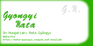 gyongyi mata business card